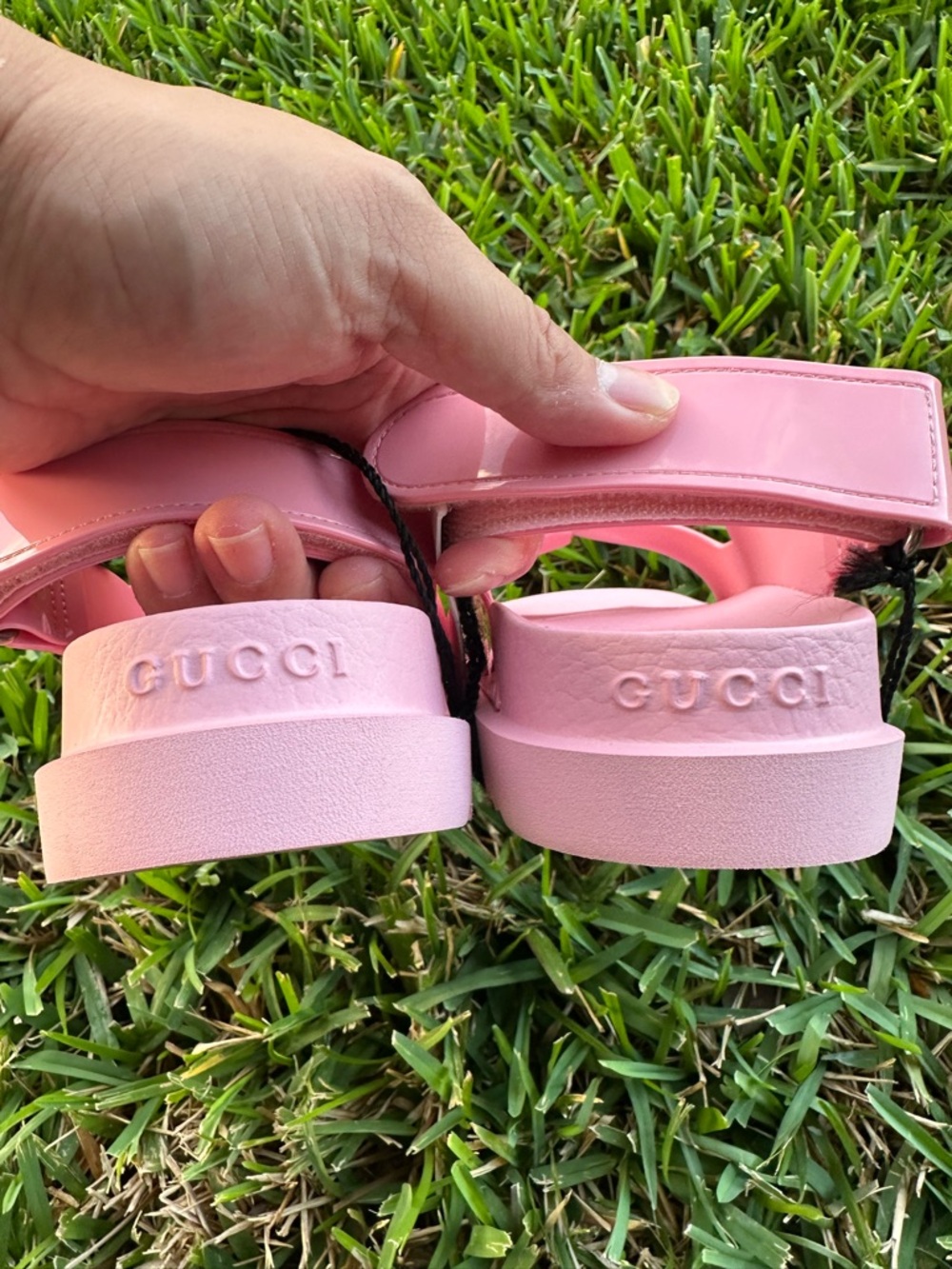 Gucci Kids Pink Double-Buckle Slide Sandals EU:35 - Picture 4 of 7